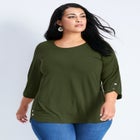 Sabrina Btn Dtl 3/4 Slv Top image number null