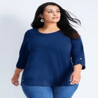 Sabrina Btn Dtl 3/4 Slv Top image number null