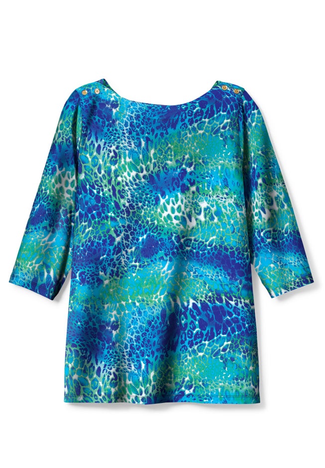 Stretch Cotton Boatneck Tunic image number 3