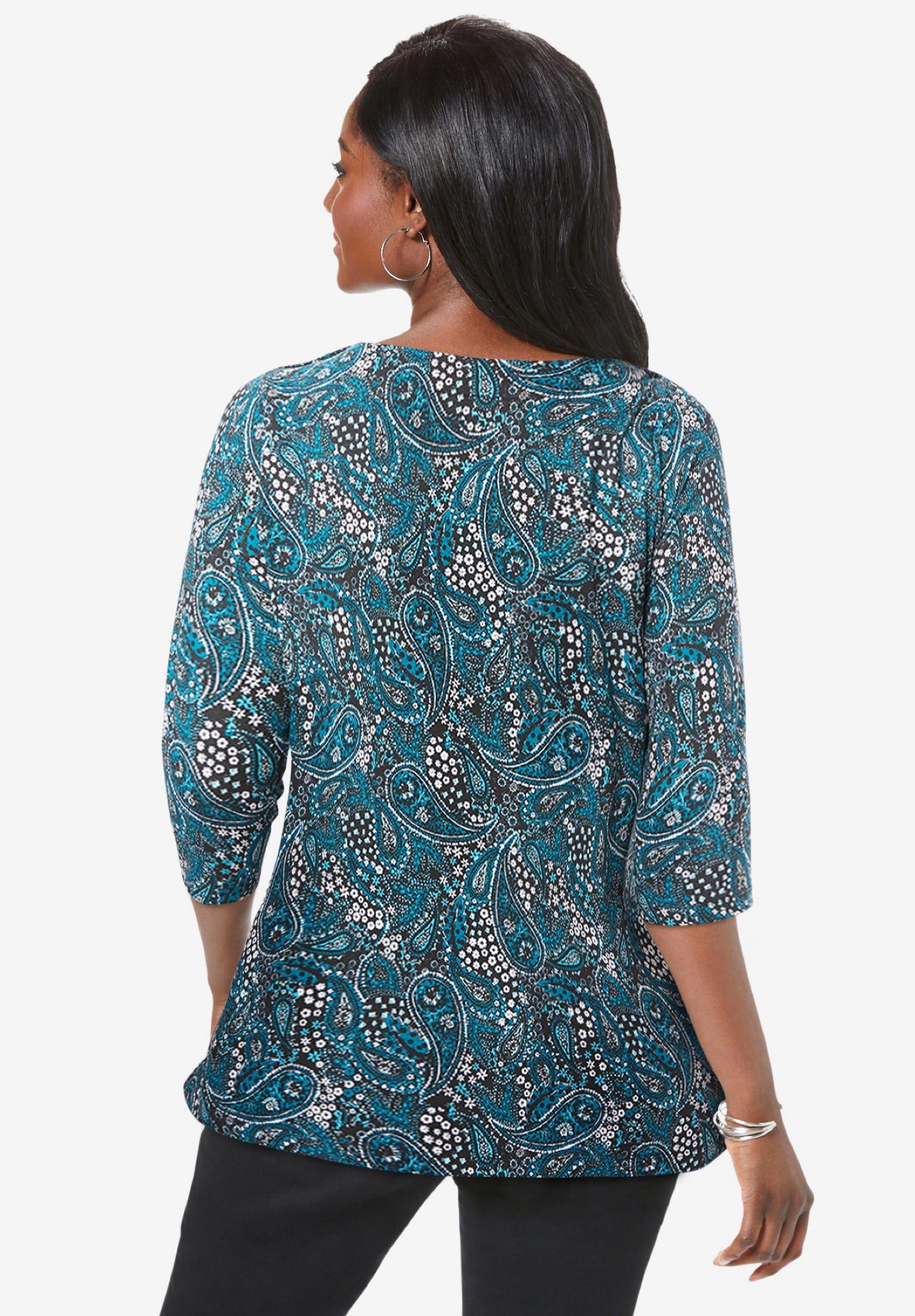 Stretch Cotton Boatneck Tunic image number 2