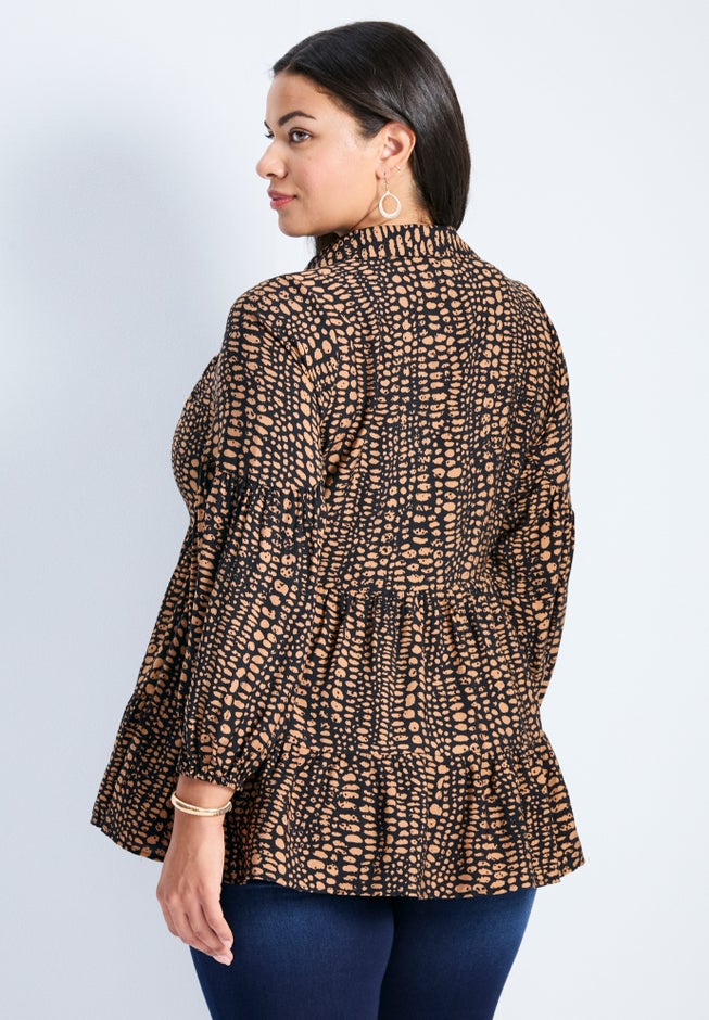 Flora Blouson Tiered Tunic image number 2