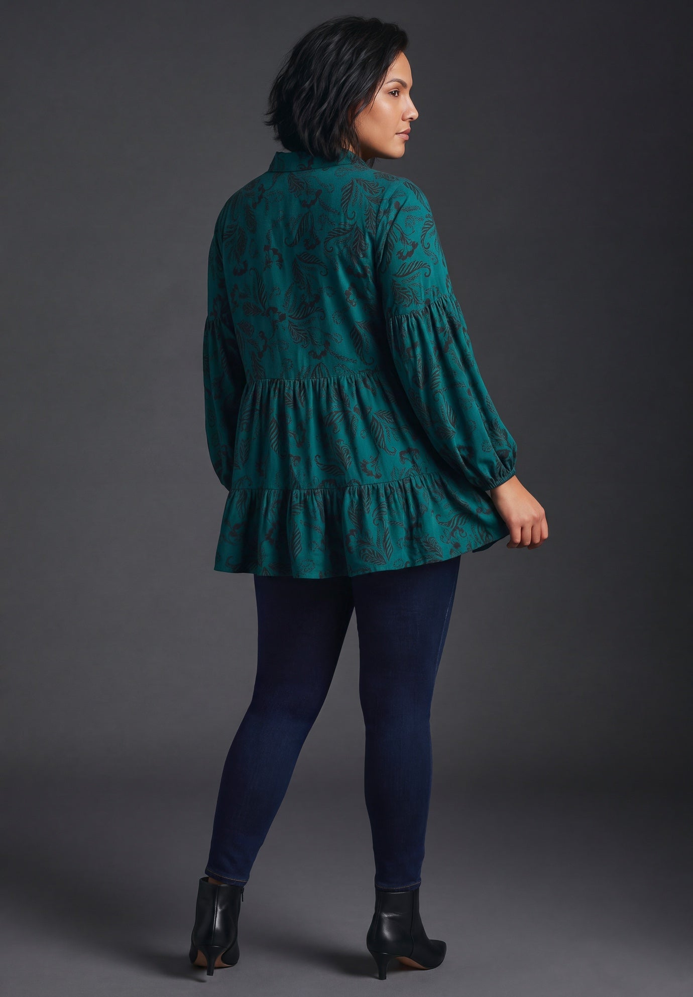 Flora Blouson Tiered Tunic image number 1