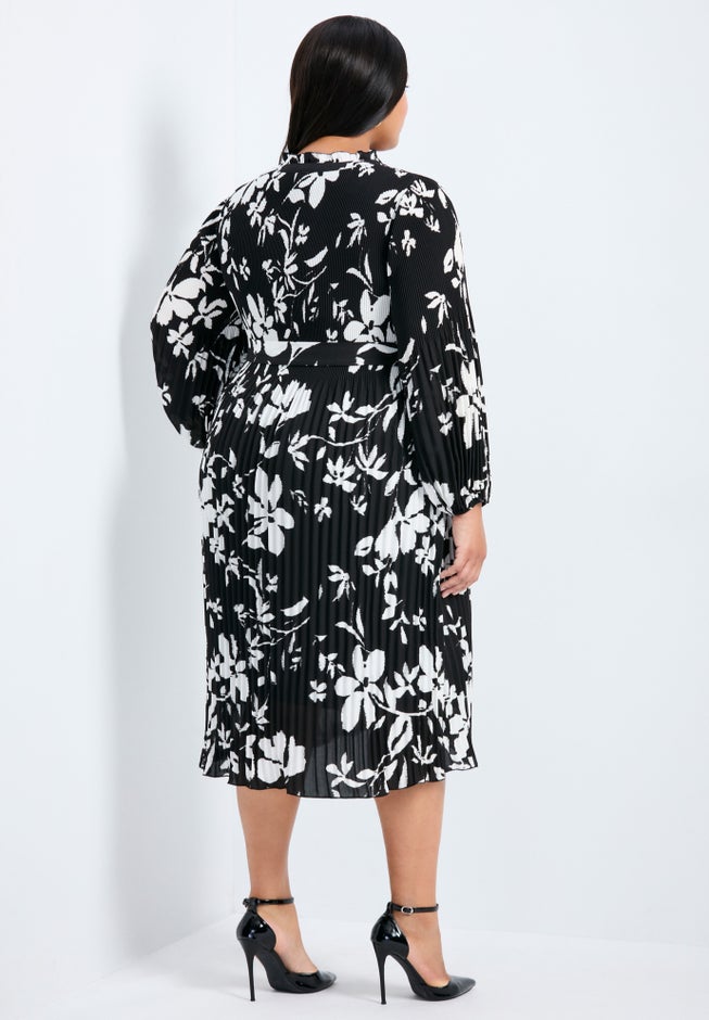 Liana Pleated Blouson Sleeve Dress image number 1