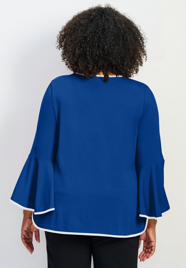 Ivana Contrast Bell Sleeve Top image number 2
