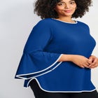 Ivana Contrast Bell Sleeve Top image number null