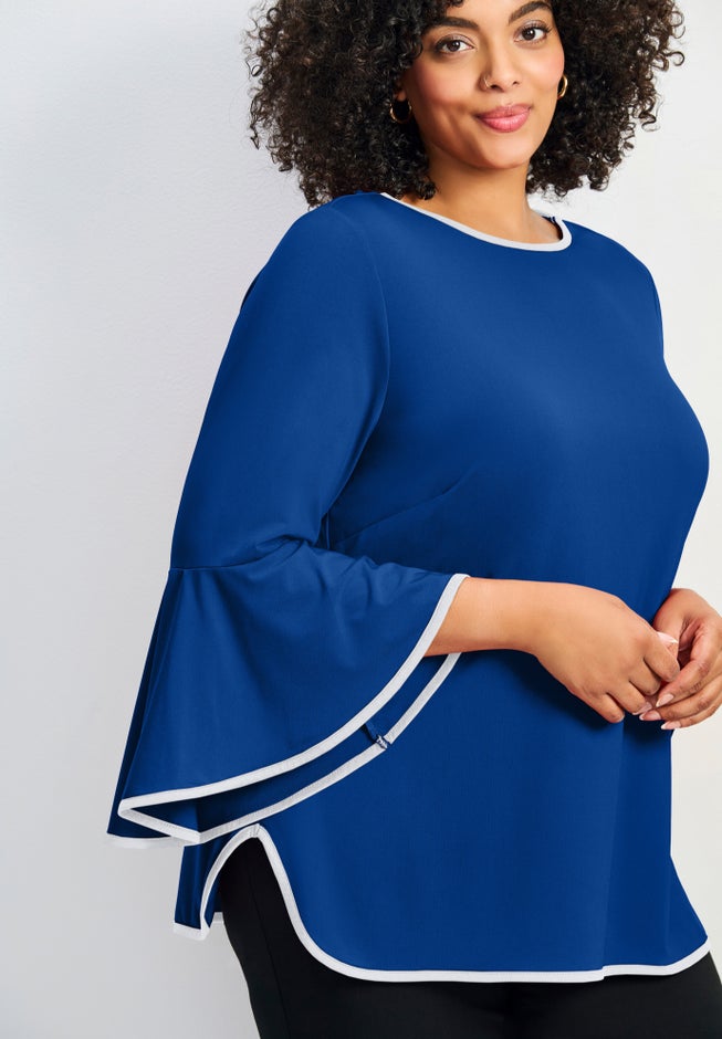 Ivana Contrast Bell Sleeve Top image number 1