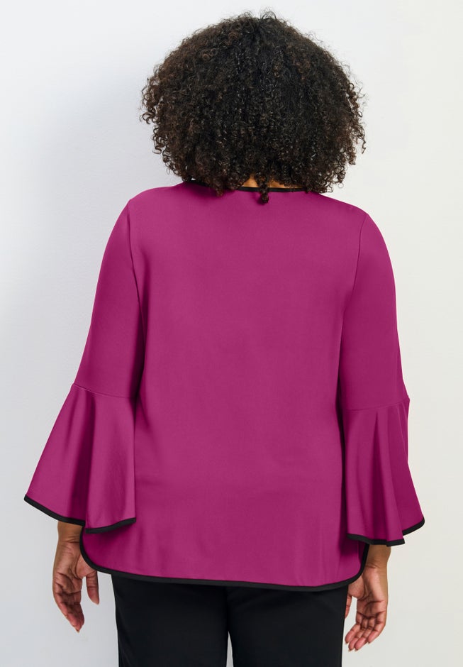 Ivana Contrast Bell Sleeve Top image number 2
