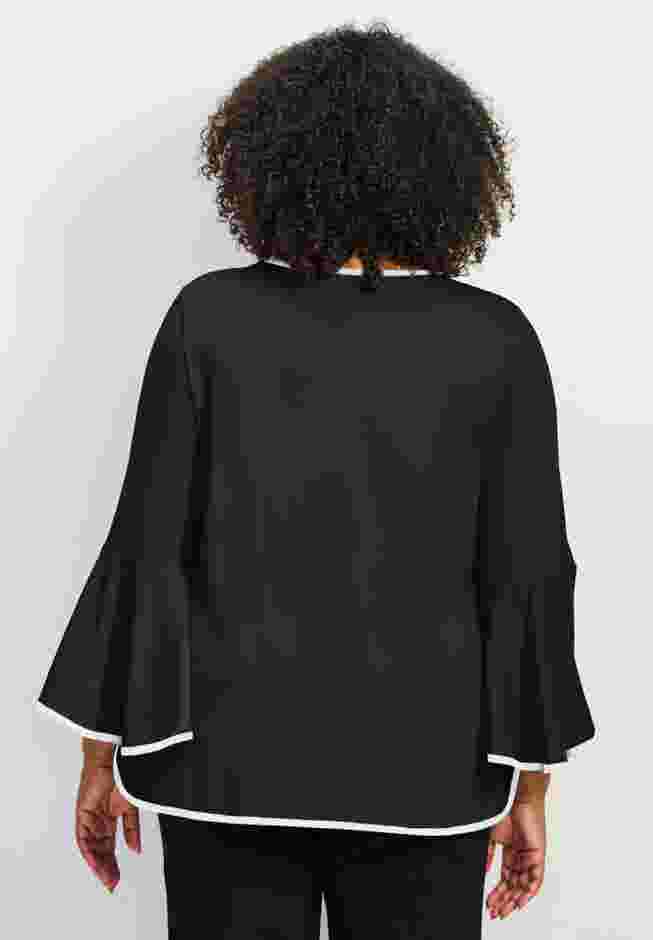 Ivana Contrast Bell Sleeve Top image number 2