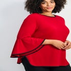 Ivana Contrast Bell Sleeve Top image number null