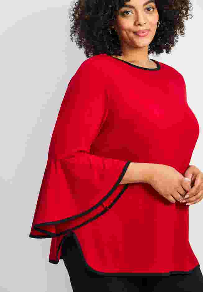 Ivana Contrast Bell Sleeve Top image number 1