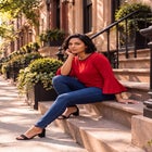 Ivana Contrast Bell Sleeve Top image number 1