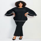 Ivana Contrast Bell Sleeve Top image number null