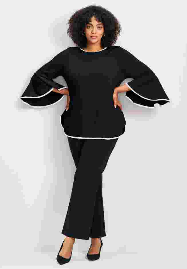 Ivana Contrast Bell Sleeve Top image number 0