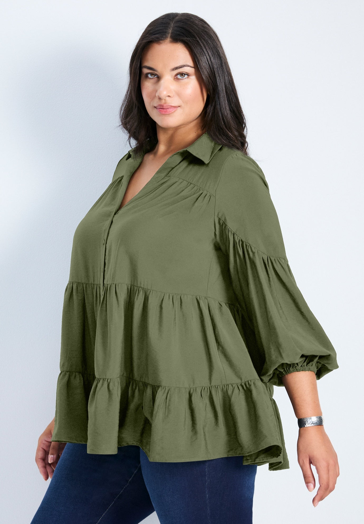 Amari Tiered Tunic Shirt image number 1