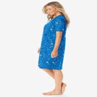 V-Neck Short Sleeve Knee-Length Cotton Sleepshirt image number null