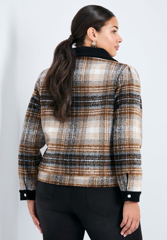 Joss Plaid Cropped Jacket image number 3