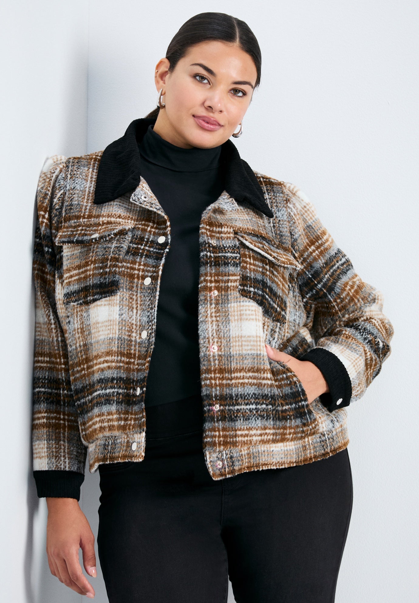 Joss Plaid Cropped Jacket image number 0
