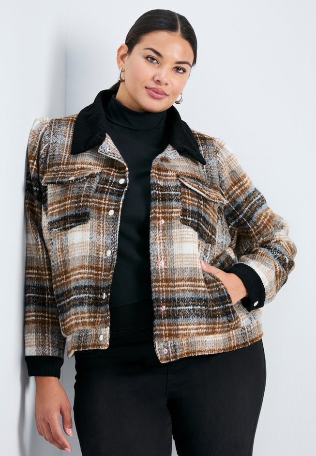 Joss Plaid Cropped Jacket image number 0