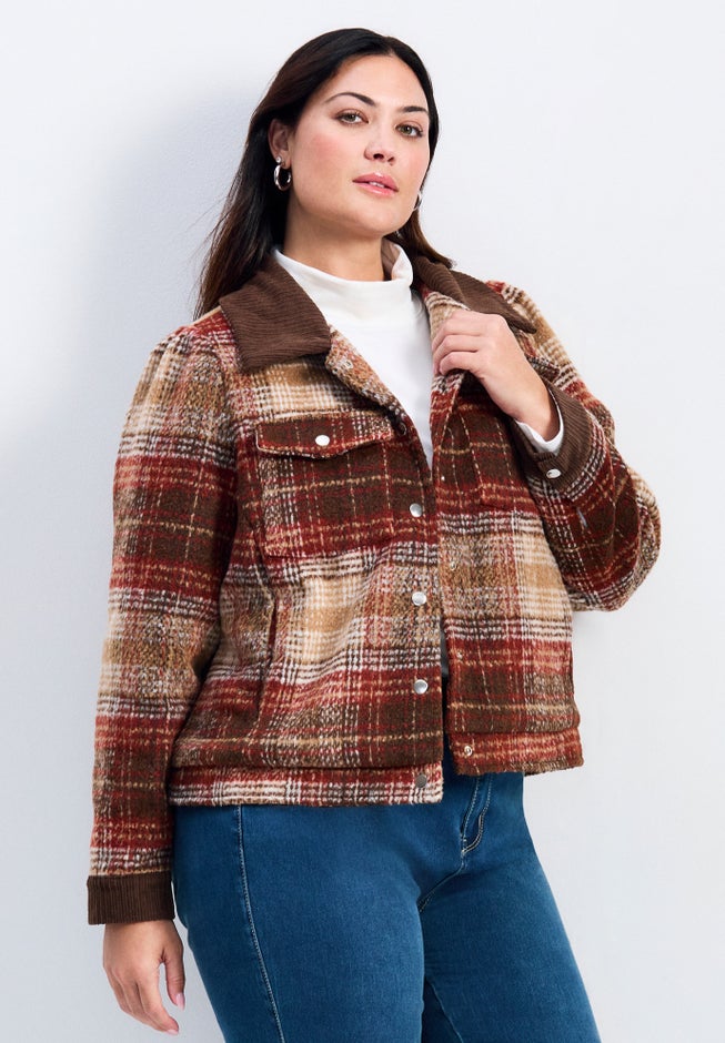 Joss Plaid Cropped Jacket image number 0