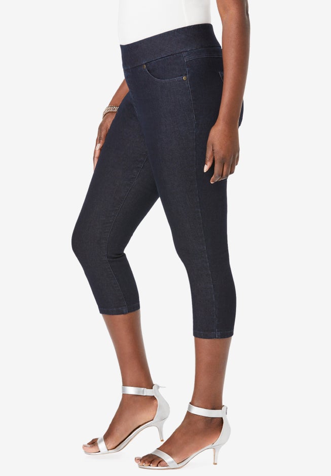 Comfort Waist Stretch Denim Capris image number 2