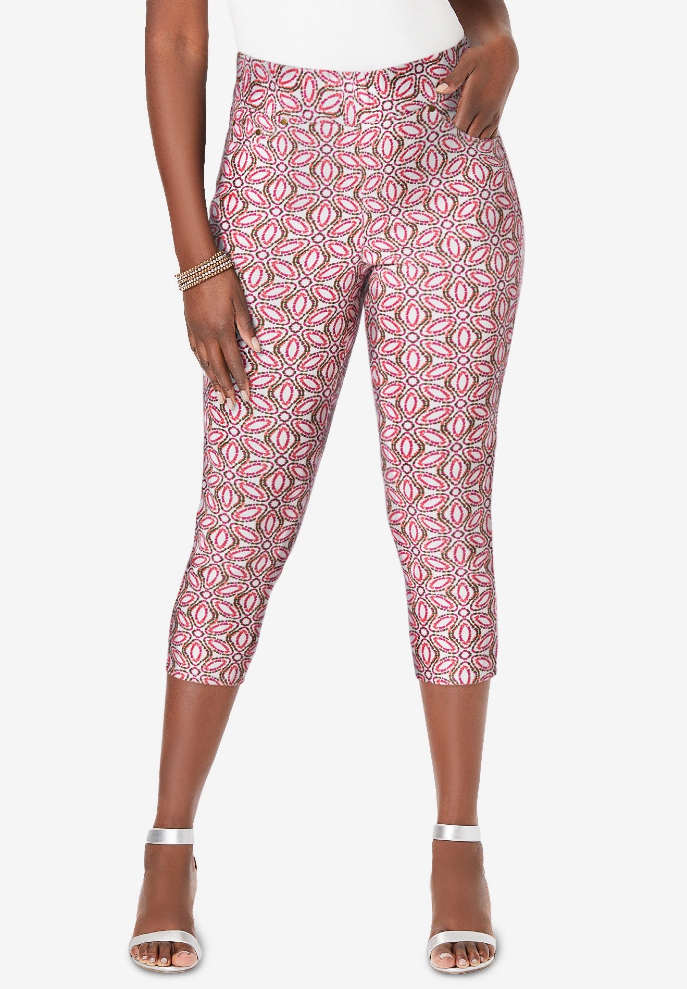 Comfort Waist Stretch Denim Capris image number 0