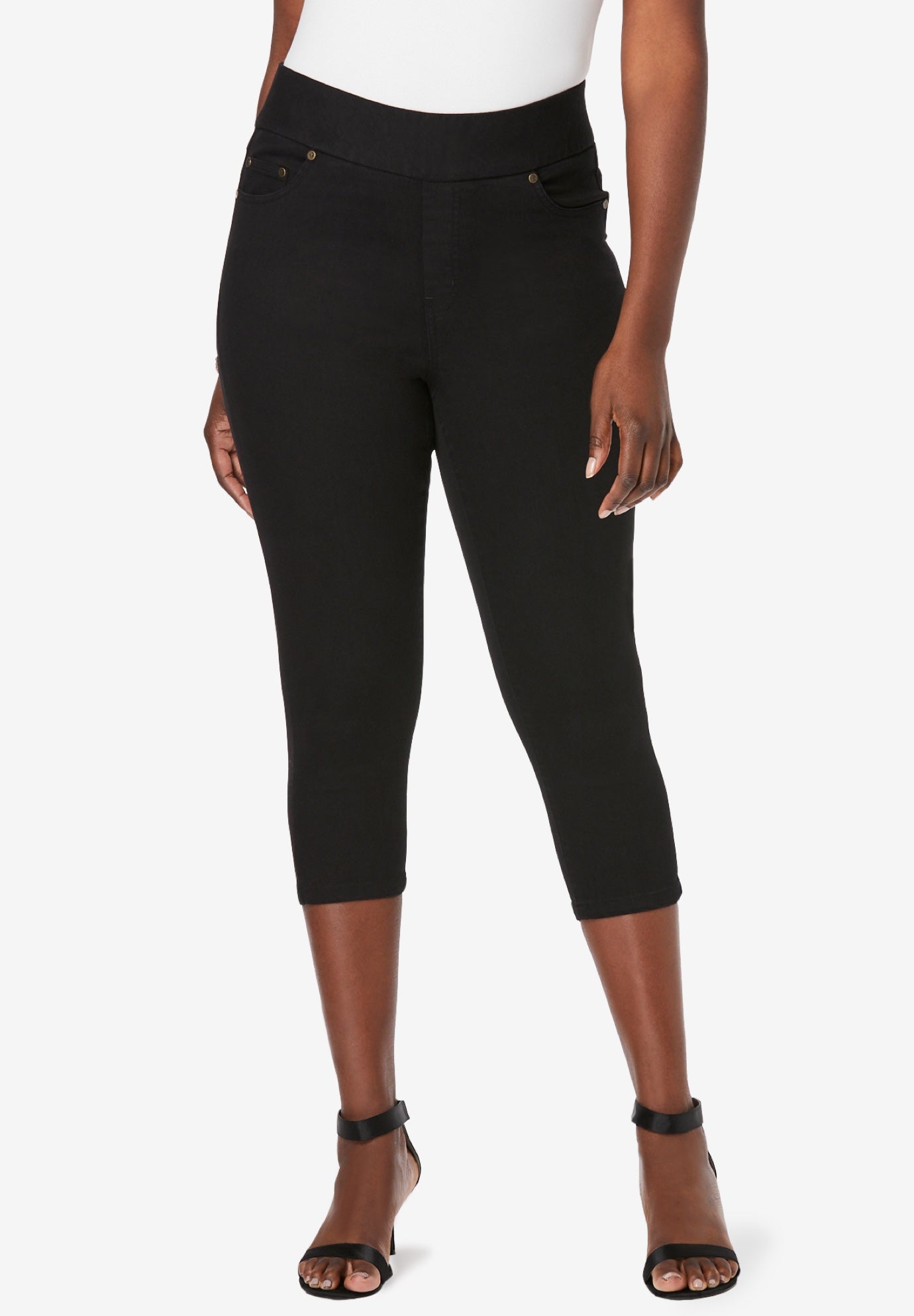 Comfort Waist Stretch Denim Capris image number 0