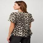 V-Neck Flounce Hem Blouson Sleeve Blouse image number null