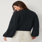 Stretch Pearl Button Front Cardigan Sweater image number 1