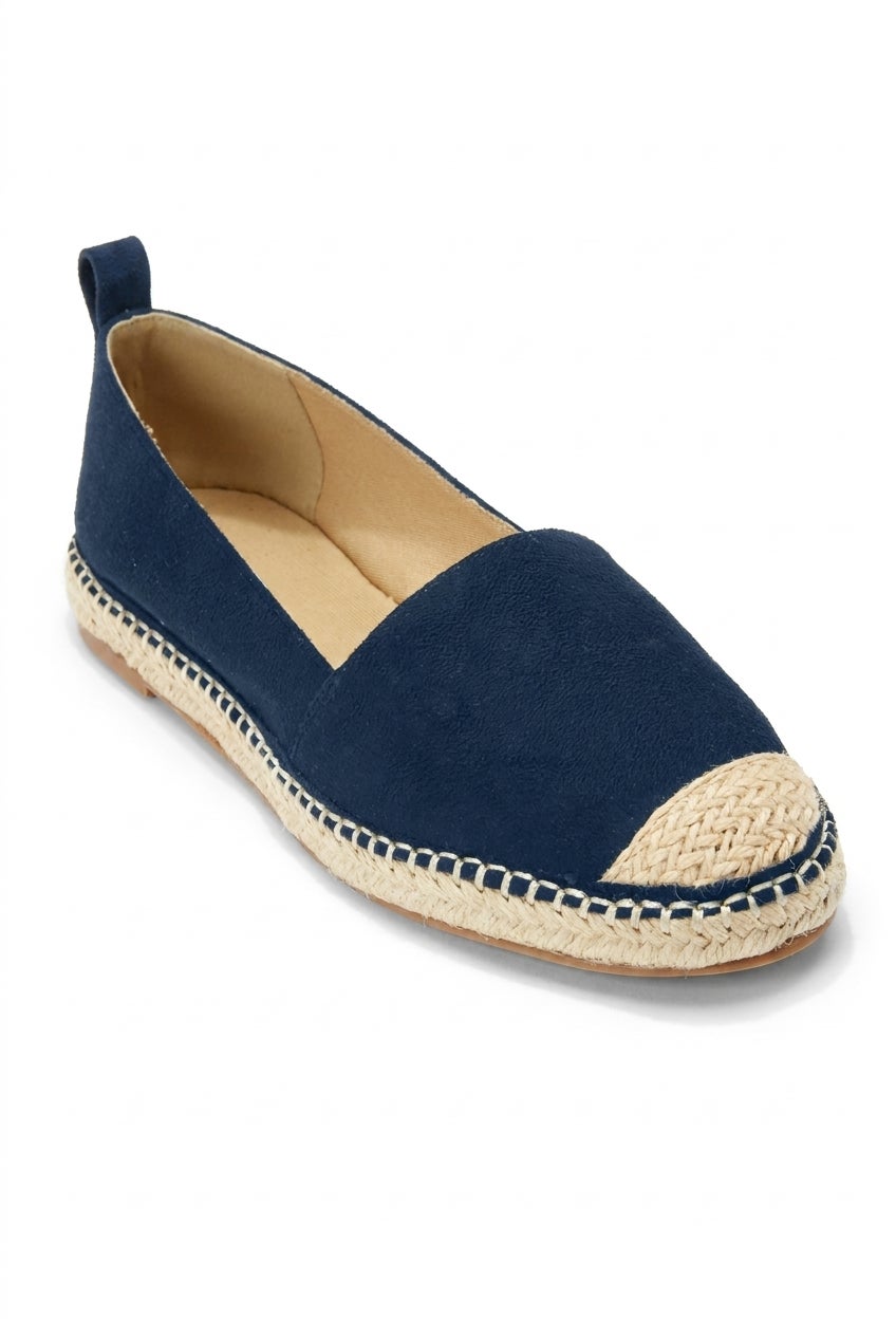 Faux Suede Slip-On Espadrille Flats image number 0