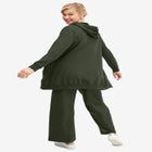 French Terry Wide Leg Sweatpants With Drawstring Elastic Waistband image number null