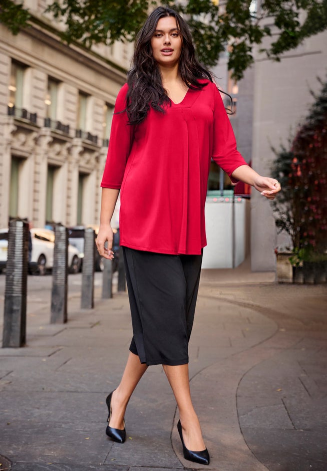 V Neck Pleat Front Tunic image number 1