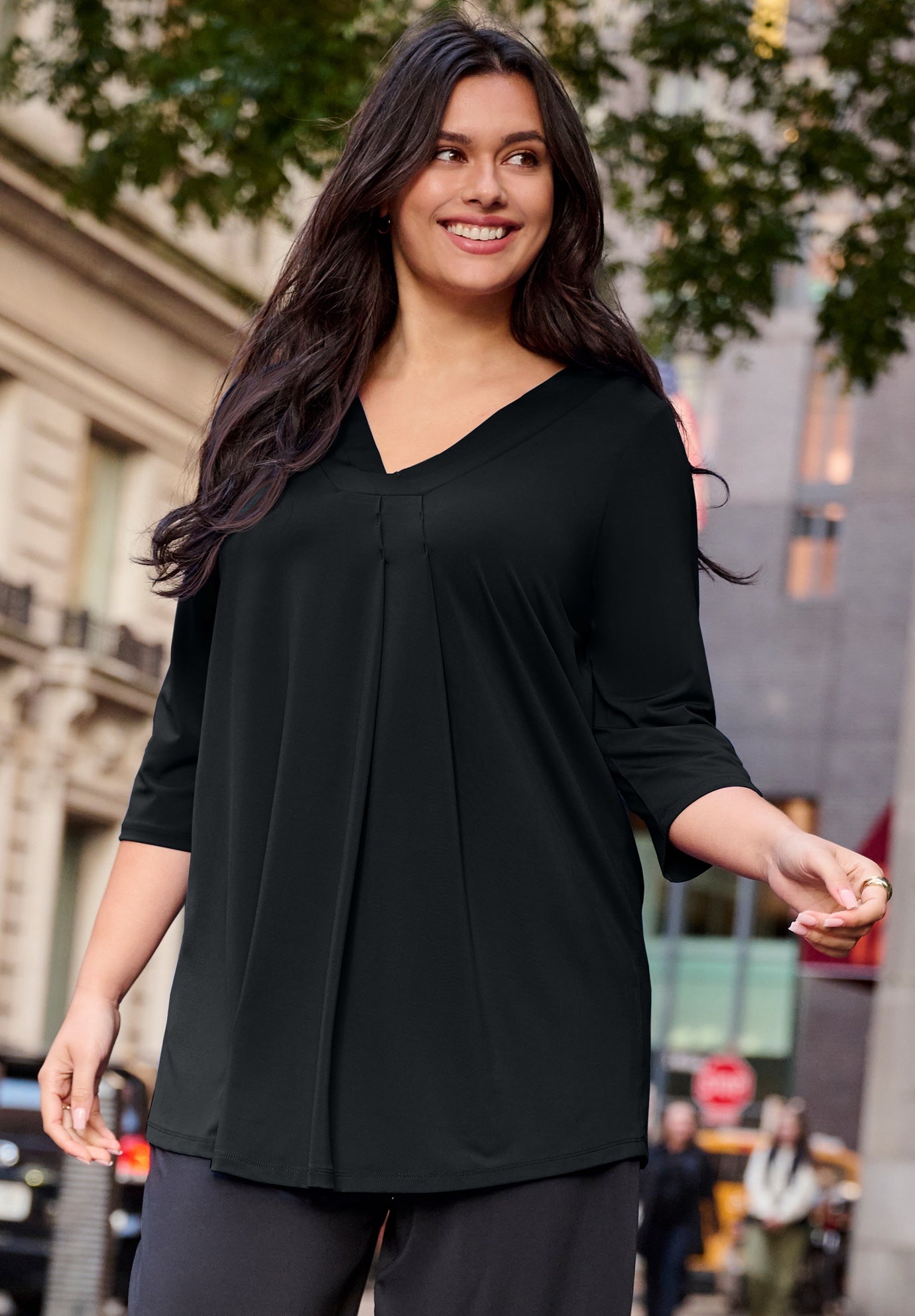 V Neck Pleat Front Tunic image number 0