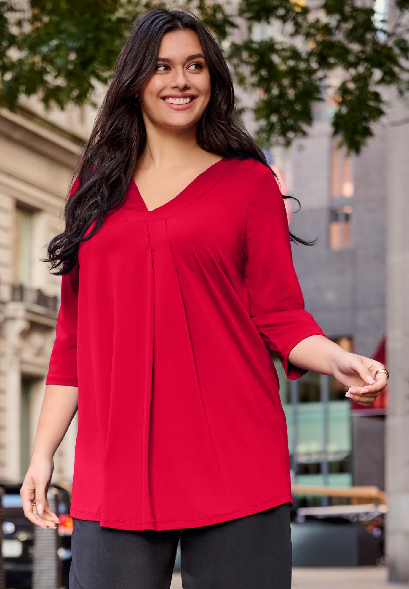 V Neck Pleat Front Tunic image number 0