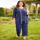 Beaded 3-Piece Cardigan Pant Suit image number 0