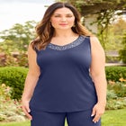 Beaded 3-Piece Cardigan Pant Suit image number 1