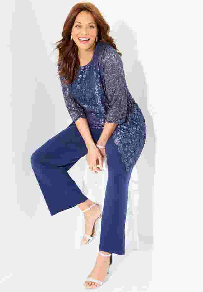 Luna Lace 3-Piece Pant Set image number 5