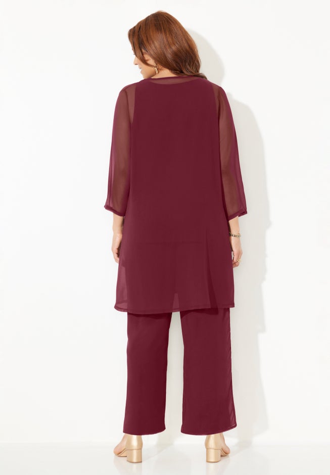 3-Piece Sequin Tank Pant Suit image number 1