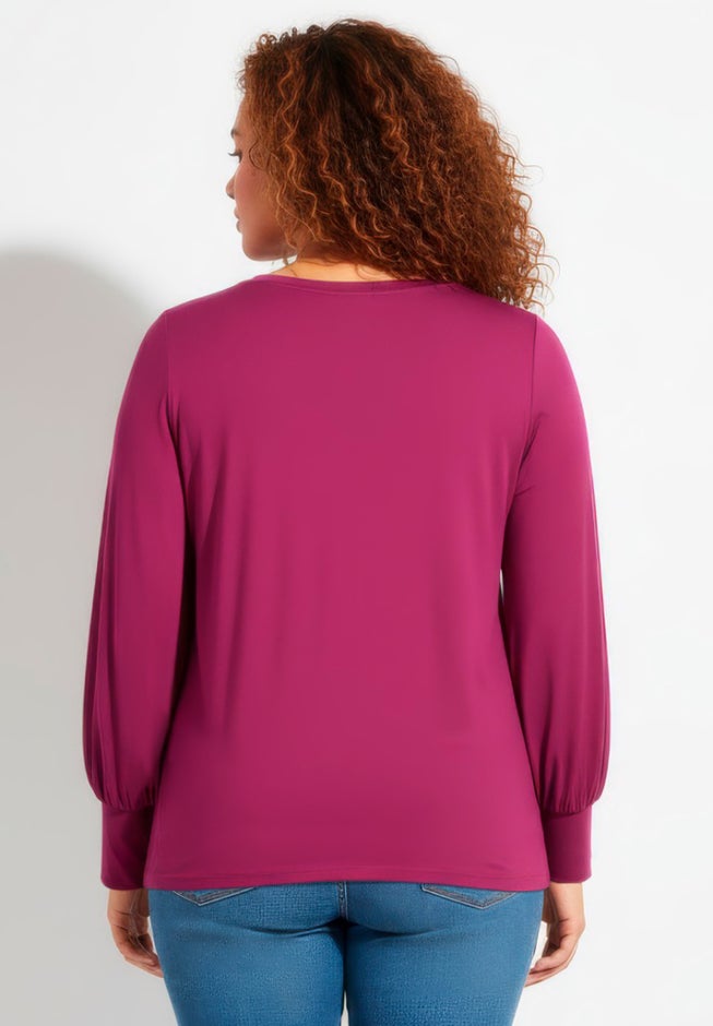 Scoop Neck Knot Hem Top image number 2