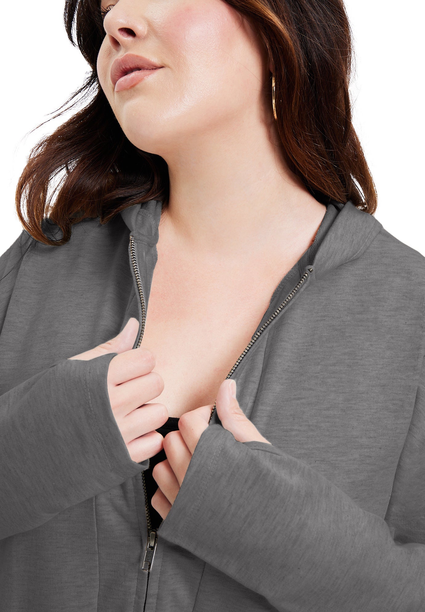 Zip-Up French Terry Hoodie image number 3