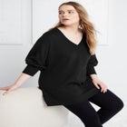 V-Neck French Terry Sweatshirt image number null