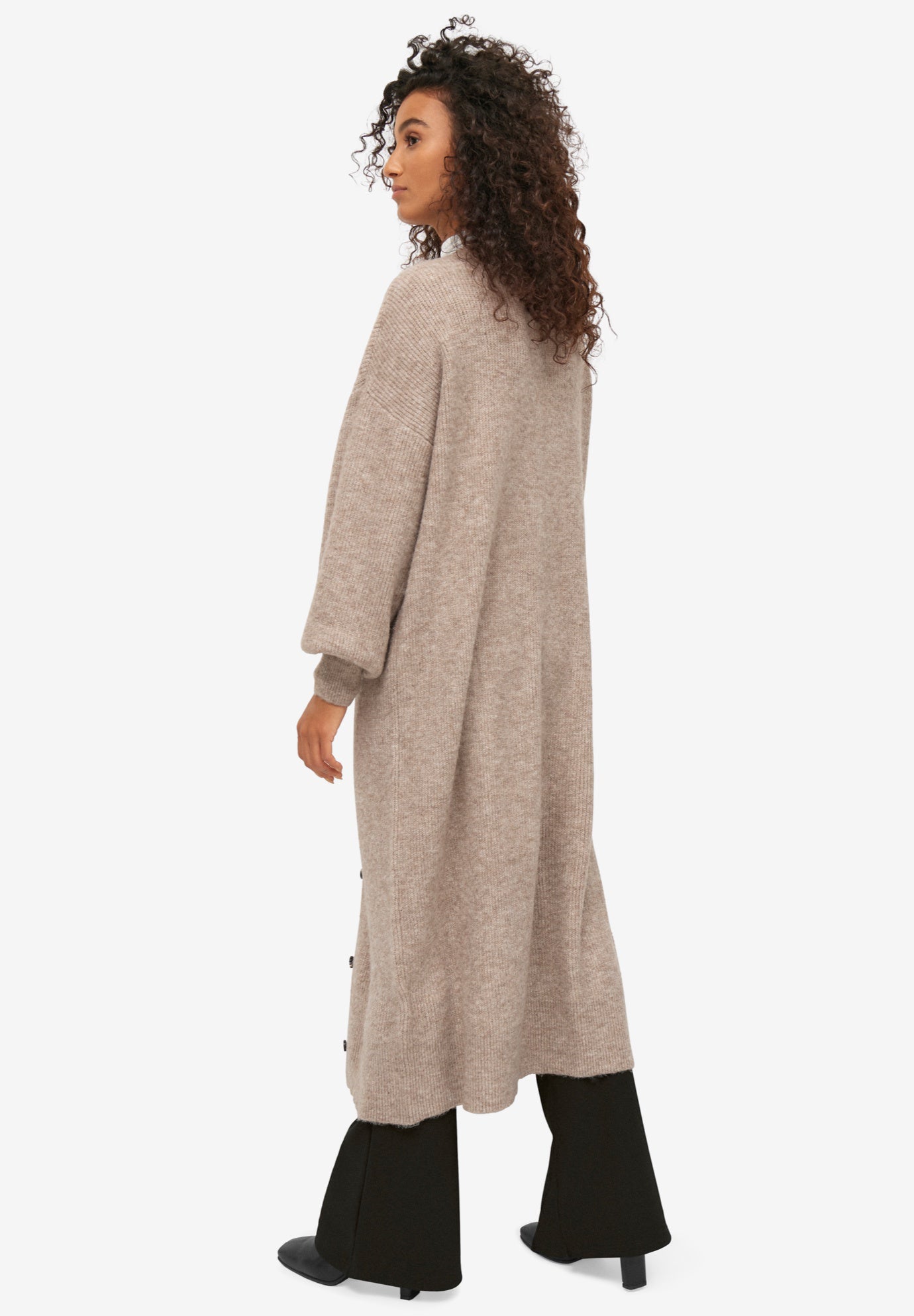 Stretch Button Front Duster Cardigan Sweater image number 1