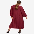 Pleated Midi Dress With Neck Tie image number null