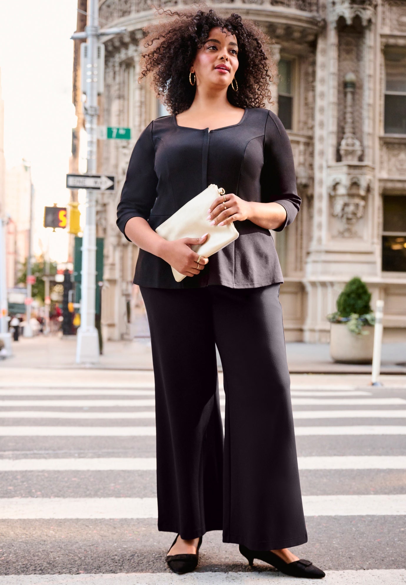  Ponte Zip Front Top image number 1