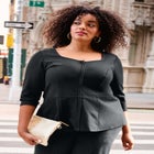  Ponte Zip Front Top image number null