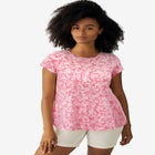 Cotton Jersey Slub Cap Sleeve Trapeze Tee image number null