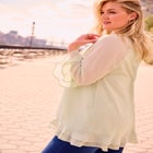 Ruffle Sleeve And Hem Blouse image number null