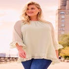 Ruffle Sleeve And Hem Blouse image number null