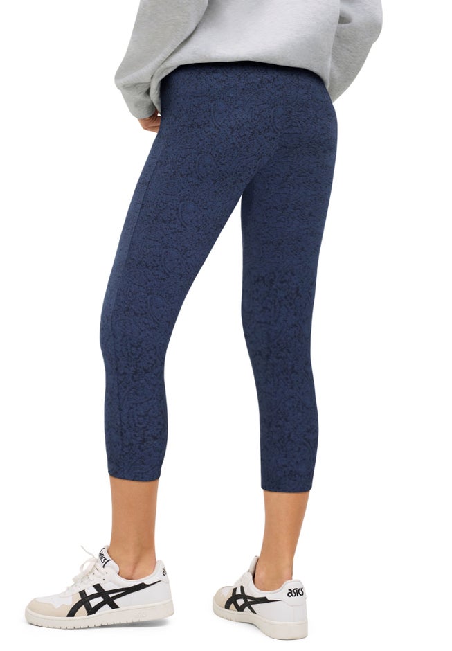 Cotton Spandex Elastic Waist Capri Leggings image number 1