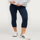 Cotton Spandex Elastic Waist Capri Leggings image number null