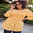 Smocking Blouson Sleeve Blouse image number null